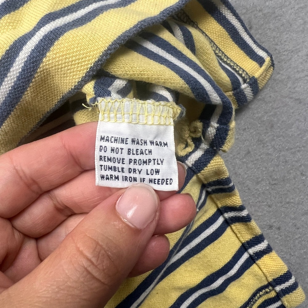 Polo Ralph Lauren Polo Shirt Mens XL Yellow Striped Cotton Pique Preppy Classic - Picture 7 of 8